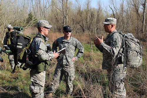 ROTC SFC Black & CPT Hadzima instructing students