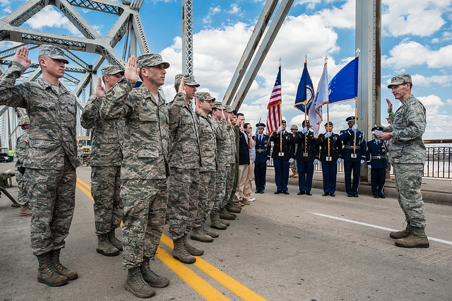 Director of Air Guard swears in 15 Airmen to start Thunder Over Louisville