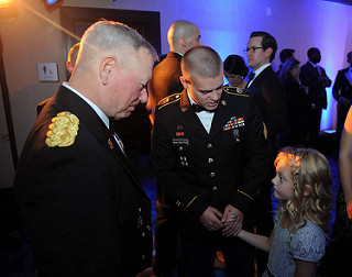 Gen Grass with SGT Mehltretter and daughter Cora Beth